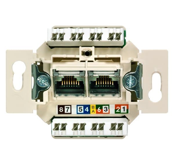 SIEMENS - DELTA UAE Anschlussdose ungeschirmt, 2x 8-polig RJ45 Kat. 6 A