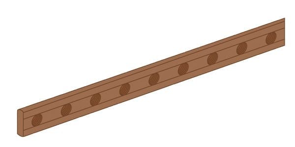 SIEMENS - ALPHA 630 Universal Cu-Schiene L=1300mm 15x 5mm, gebohrt mit Gewinde