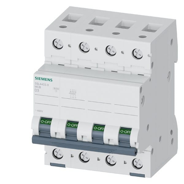 SIEMENS - Leitungsschutzschalter 400V 10kA, 4-polig, D, 3A