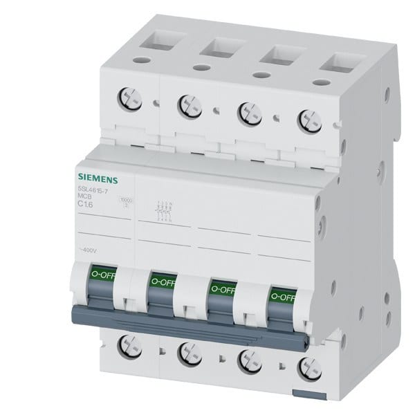 SIEMENS - Leitungsschutzschalter 400V 10kA, 3+N-polig, C, 1,6A