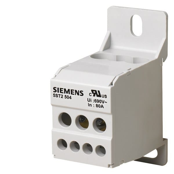 SIEMENS - Verteilerblock 1-pol., 80A, 690V Eingang: 1x 16mm2 Ausgang: 8x 10mm2