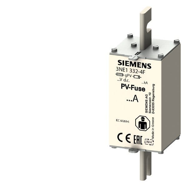 SIEMENS - PV-Sicherungseinsatz, mit geschlitzten Messerkontakten, NH2L, In: 400 A, gPV
