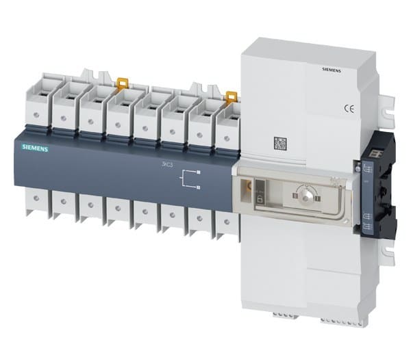 SIEMENS - SENTRON, Netzumschalter 3KC, fernbetätigt, RTSE, 4-polig, Iu: 63 A, Ue AC: 415 V