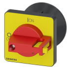 SIEMENS - Knebel, rot/gelb, 48x48 mm, Frontbefestigung, Zentrallochbefestigung 22,5 mm