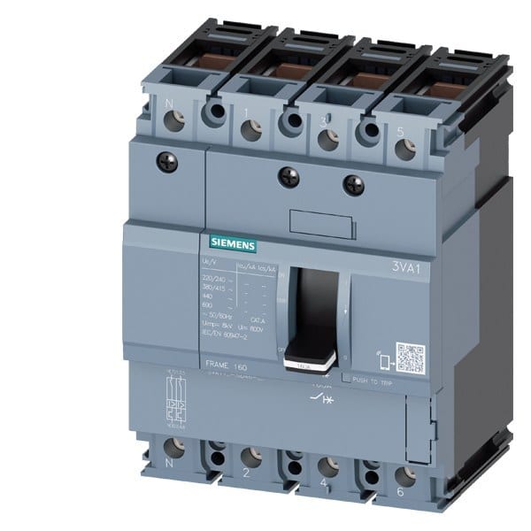 SIEMENS - Leistungsschalter, IEC, Frame 160, 125 A, 4-polig, 25 kA, TM, FTFM, Klemmenan...