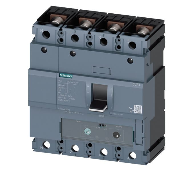 SIEMENS - Leistungsschalter, IEC, Frame 250, 250 A, 4-polig, 36 kA, TM, ATAM, Schrauben...