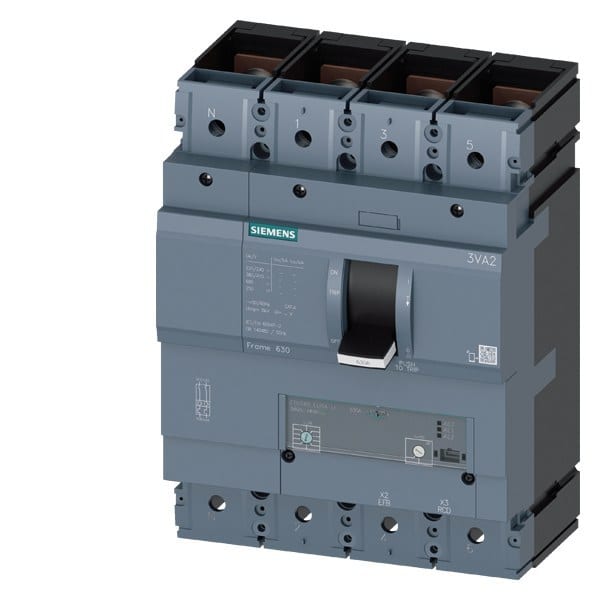 SIEMENS - Leistungsschalter, IEC, Frame 630, 500 A, 4-polig, 150 kA, ETU3, ELISA, Schra...