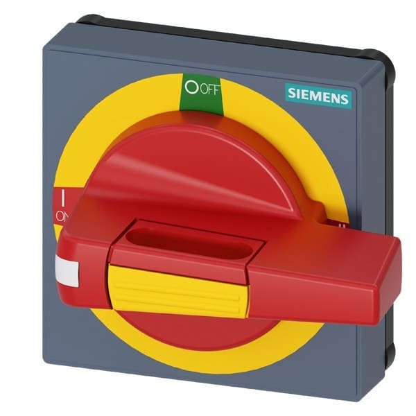 SIEMENS - Handhabe mit Sichtblende NOT-AUS Größe 75x 75, für Welle 8x 8, I-0-II