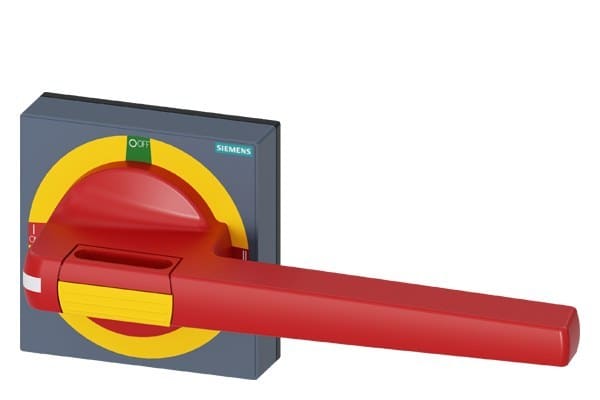 SIEMENS - Handhabe mit Sichtblende NOT-AUS Größe 100x 100, für Welle 12x 12, I-0-II