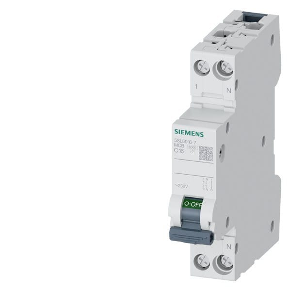 SIEMENS - Leitungsschutzschalter 230V 6KA, 1+N-POLIG/1TE C16