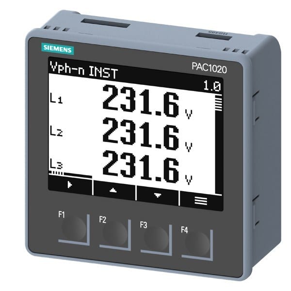 SIEMENS - SENTRON Power Monitoring PAC1020, Fronteinbau, 400/230 V, 5 A, 85-276 V AC, M...