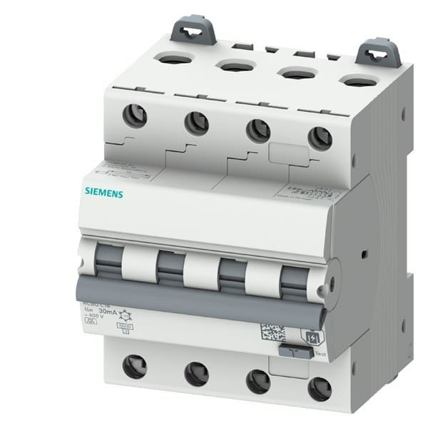 SIEMENS - FI/LS-Schalter, 6 kA, 4P Typ A, 30 mA, B-Char, In: 13A Un: 400V