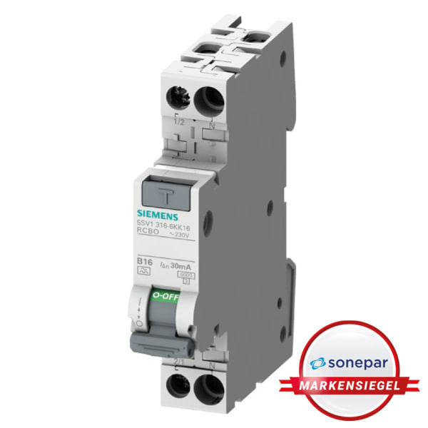 SIEMENS - MS! FI/LS kompakt 1P+N 6kA Typ A(G) 30mA B16