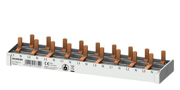 SIEMENS - Stiftsammelschiene 10mm2, 4-phasig, 9x (1PH+N), 166mm