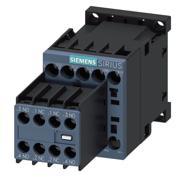 SIEMENS - Schütz, AC-3e, 16 A/7,5 kW/400V, 3-polig, DC 24V, 3S+2Ö, Schraubanschluss