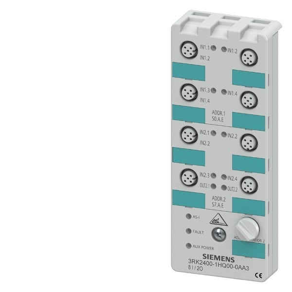SIEMENS - AS-I Kompaktmodul K60, A/B-Slave, Digital, 8E/2A, IP67, 3x2 E/2x1E/1A