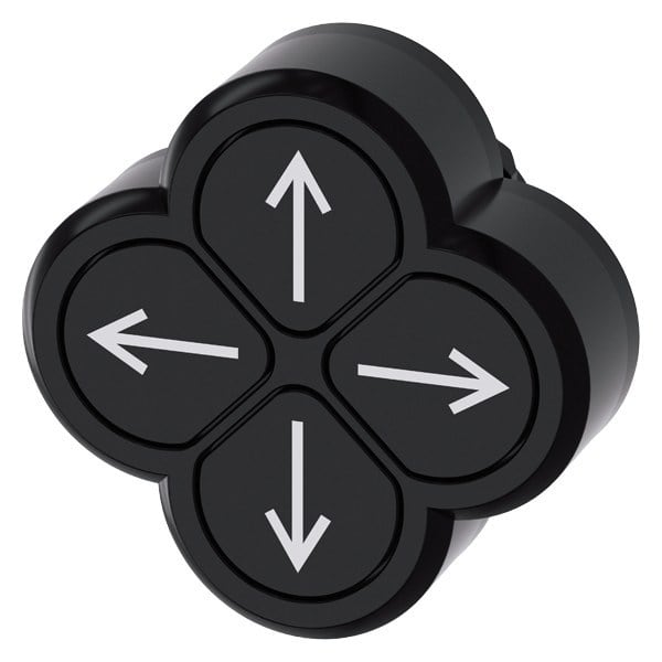 SIEMENS - Vierfachdrucktaster, 22mm, rund, Kunststoff, schwarz, Druckknöpfe, flach