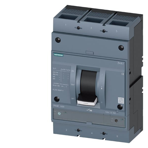 SIEMENS - Leistungsschalter, IEC, Frame 1000, 1000 A, 3-polig, 55 kA, TM, ATAM, Schraub...