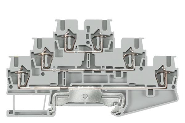 SIEMENS - Dreistockklemme 2,5 mm2- PE- L- N- grau- Breite 5,2mm