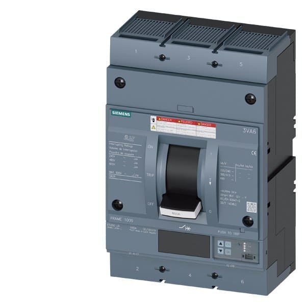 SIEMENS - Leistungsschalter, UL, Frame 800, 600 A, 3-polig, 100 kA, ETU5, LSI, beidseit...