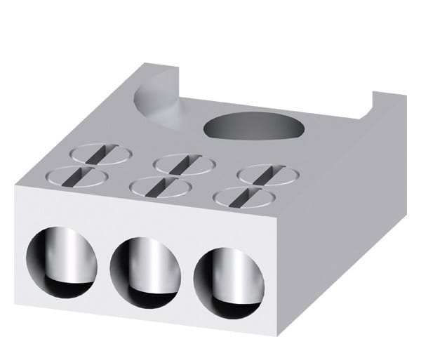 SIEMENS - Dreifachklemme 3x 2,5 - 16mm2, für Baugröße NH00 1-polig mit Flachanschluss