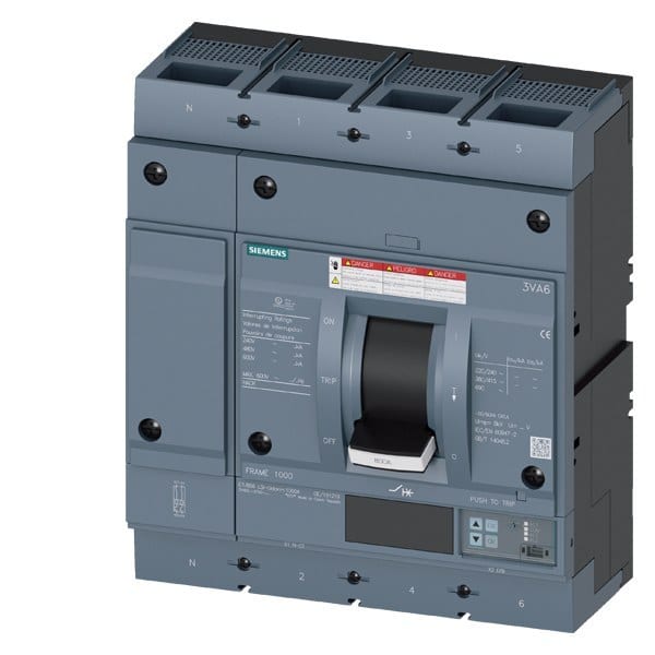 SIEMENS - Leistungsschalter, UL, Frame 800, 600 A, 4-polig, 35 kA, ETU8, LSI, Schrauben...