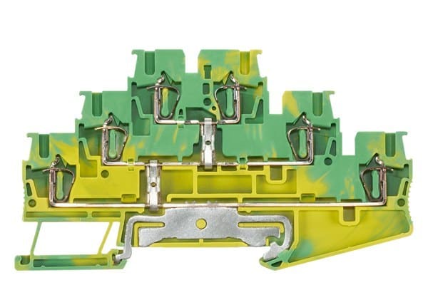 SIEMENS - Dreistockklemme 2,5 mm2- 3x PE- gelb-grün- Breite 5,2mm
