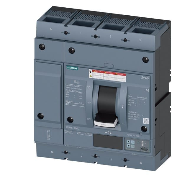 SIEMENS - Leistungsschalter, UL, Frame 800, 600 A, 4-polig, 35 kA, ETU8, LSIG, Schraube...
