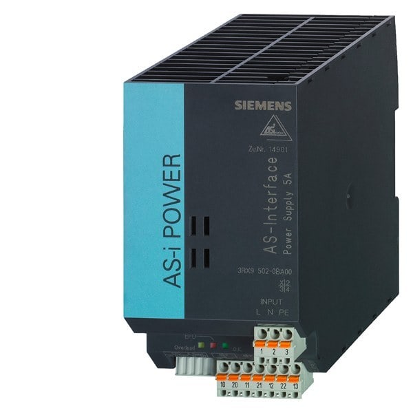 SIEMENS - AS-I Netzteil IP20, out: AS-I DC30V, 5A in: AC120V/230V mit Erdschlusserkennung