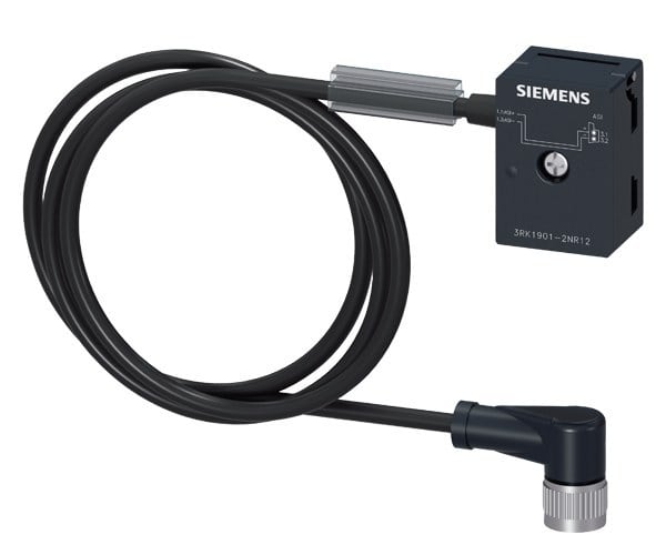 SIEMENS - AS-Interface M12 Abzweig U_ASI ohne Uaux, 2m, M12 Kabeldose IP67/68/69K, max. 4A