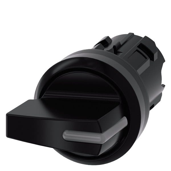 SIEMENS - Knebelschalter beleuchtbar, 22mm, rund, Kunststoff, schwarz, Knebel kurz