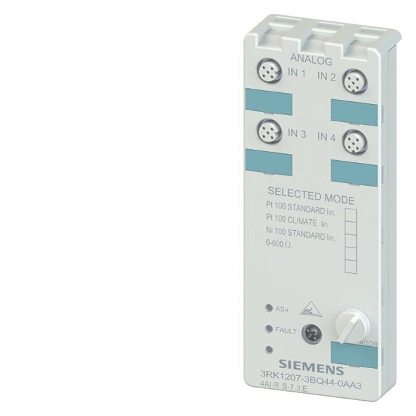 SIEMENS - AS-I Kompaktmodul, IP67 analog, 4AE 4xEing. (M12), PT100 LIN. St.