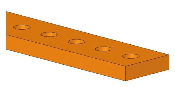 SIEMENS - Stab/SIKUS Universal Cu-Schiene L=2000mm 30x 10mm, gebohrt