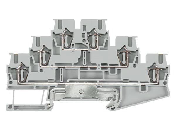 SIEMENS - Dreistockklemme 2,5 mm2- PE- L- L- grau- Breite 5,2mm