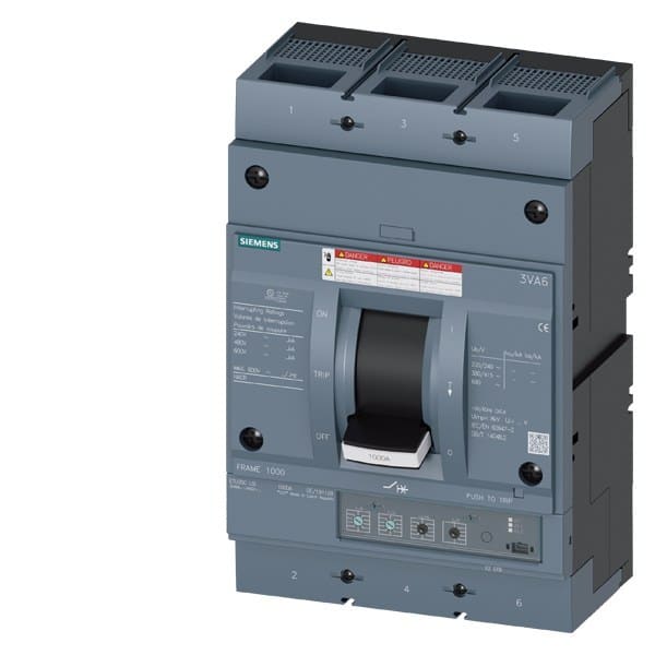 SIEMENS - Leistungsschalter, UL, Frame 1000, 1000 A, 3-polig, 35 kA, ETU3, LSI, Schraub...