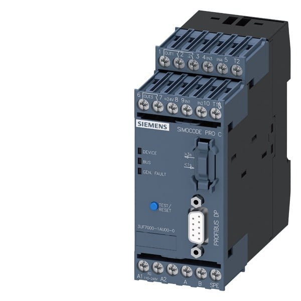 SIEMENS - Grundgerät 1 SIMOCODE pro C, PROFIBUS-DP-Schnittstelle 12 MBit/s, RS485, 4E/3A