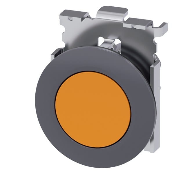 SIEMENS - Drucktaster, 30mm, rund, Metall, matt, flach, amber, tastend