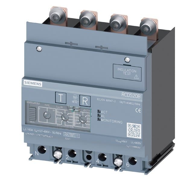 SIEMENS - Differenzstrom-Schutzgerät RCD520B Basic RCD TYP B oder B+ unten angebaut