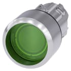 SIEMENS - Leuchtdrucktaster, 22 mm, rund, Metall, hochglanz, grün, Frontring, hoch, tas...