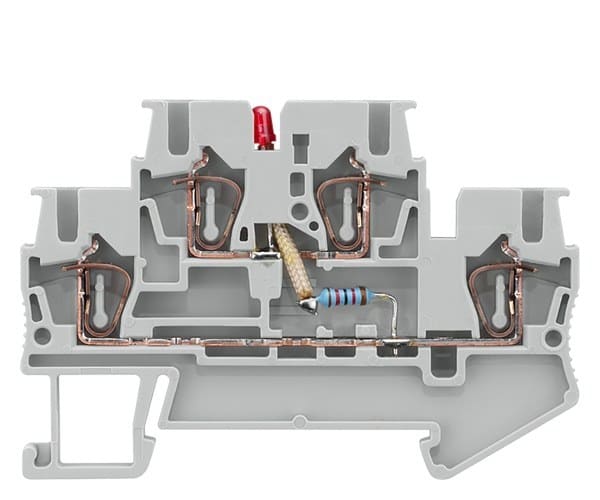 SIEMENS - Doppelstockklemme mit Leuchtanzeige (15-30V) mit Zugfederanschluss