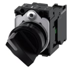 SIEMENS - Knebelschalter, beleuchtbar, 22mm, rund, Kunststoff, schwarz, 1S