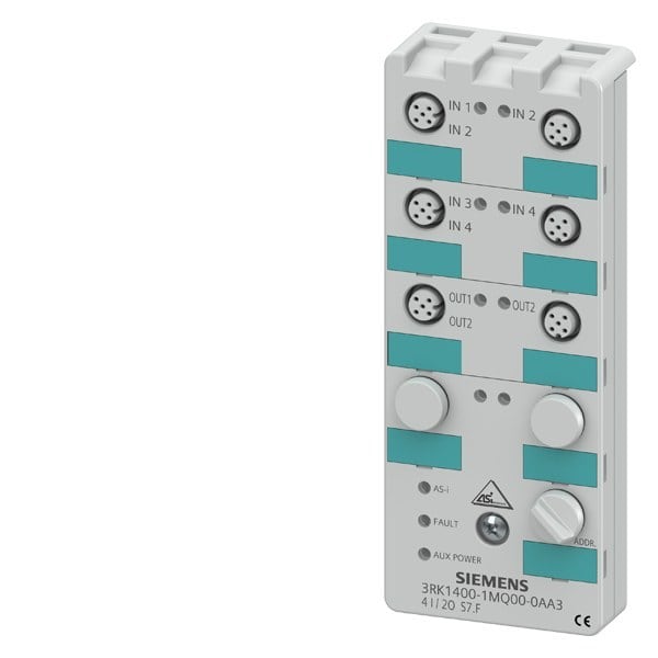 SIEMENS - AS-I Kompaktmodul K60, Digital, 4E/2A, IP67, 4x1 Eing., max. 200mA, PNP
