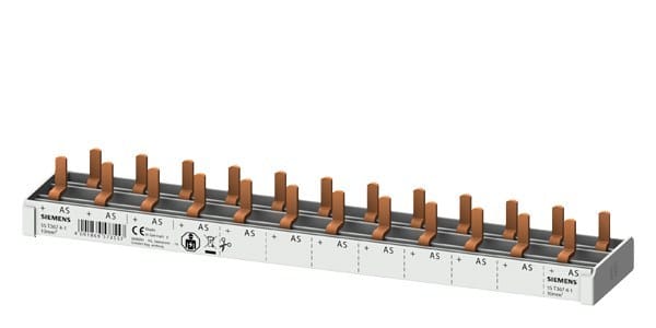 SIEMENS - Stiftsammelschiene kompakt, 10mm2 Anschluss +/AS 12x CBE 1 TE berührungssicher