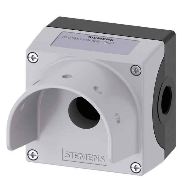 SIEMENS - Gehäuse für Befehlsgeräte, 22mm, rund, Metall, grau, 1 Befehlstelle