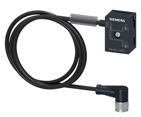 SIEMENS - AS-Interface M12 Abzweig U_ASI und Uaux, 1m, M12 Kabeldose IP67/68/69K, max. 4 A