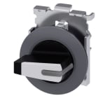 SIEMENS - Knebelschalter, beleuchtbar, 30 mm, rund, Metall, matt, weiß, Knebel kurz