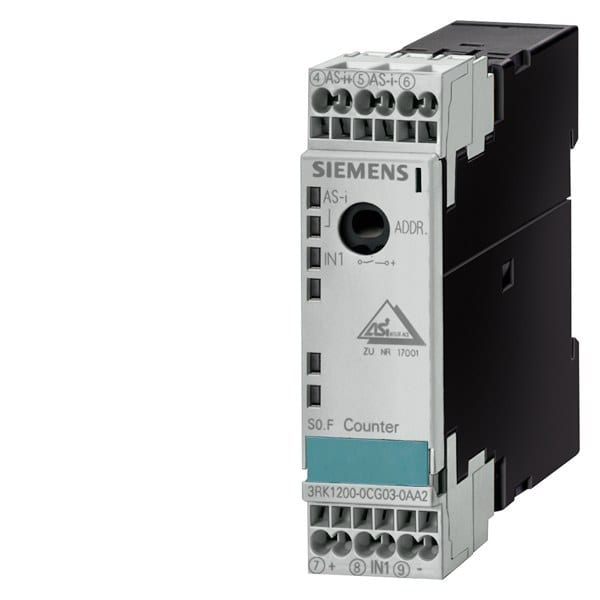 SIEMENS - AS-I SlimLine-Modul S22,5, Digital, 1E, Zähler, IP20, 1x1 Zähleingang, 90mA, PNP