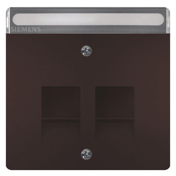SIEMENS - DELTA style Abdeckplatte für Tragpl. Modular Jack mit Schriftfeld, schoko
