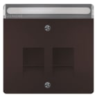 SIEMENS - DELTA style Abdeckplatte für Tragpl. Modular Jack mit Schriftfeld, schoko