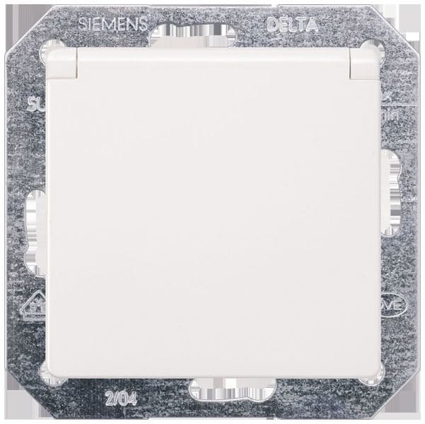 SIEMENS - DELTA i-system SCHUKO-Steckdose m. Klappdeckel, 55x55mm 10/16A 250V, softschwarz